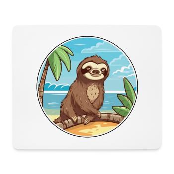 Sloth Watercolor Cartoon Kawaii Clipart Animal - Mouse Pad (horizontal) - white - Front
