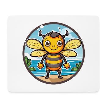 Bee Watercolor Cartoon Kawaii Clipart Animal - Mouse Pad (horizontal) - white - Front