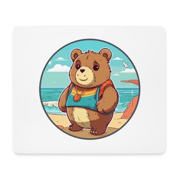 Bear Watercolor Cartoon Kawaii Clipart Animal - Mouse Pad (horizontal) - white - Front