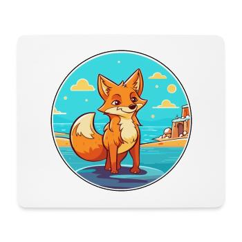 Fuchs Aquarell Cartoon Kawaii Clipart Tier - Mousepad (Querformat) - Weiß - Vorne