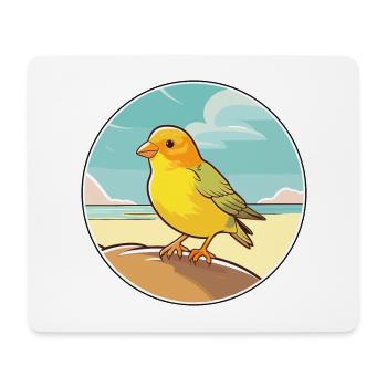 Canary Watercolor Cartoon Kawaii Clipart Animal - Mouse Pad (horizontal) - white - Front