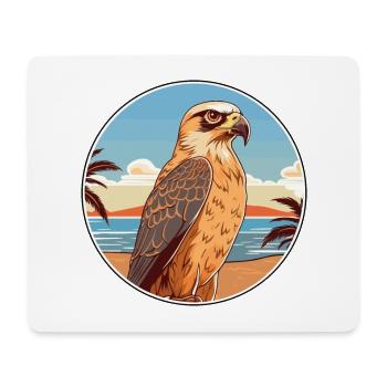 Falcon Watercolor Cartoon Kawaii Clipart Animal - Mouse Pad (horizontal) - white - Front
