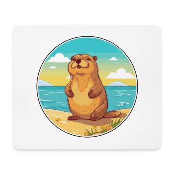 Und täglich grüßt das Murmeltier Aquarell Karikatur Kawaii Clipart Tier - Mousepad (Querformat) - Weiß - Vorne