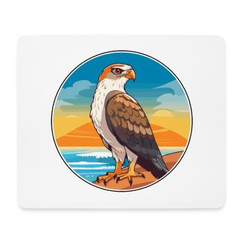 Hawk Watercolor Cartoon Kawaii Clipart Animal - Mouse Pad (horizontal) - white - Front