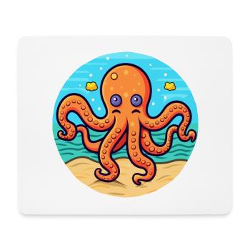 Oktopus Aquarell Cartoon Kawaii Clipart Tier - Mousepad (Querformat) - Weiß - Vorne