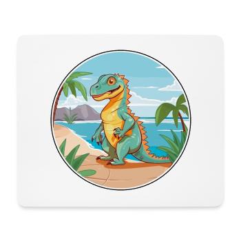 Iguana Watercolor Cartoon Kawaii Clipart Animal - Mouse Pad (horizontal) - white - Front