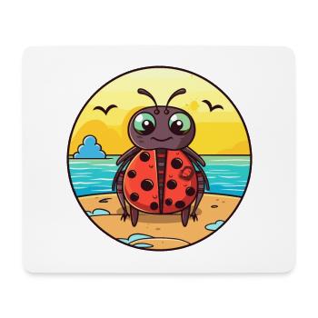 Ladybug Watercolor Cartoon Kawaii Clipart Animal - Mouse Pad (horizontal) - white - Front