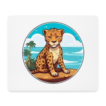 Leopard Watercolor Cartoon Kawaii Clipart Animal - Mouse Pad (horizontal) - white - Front