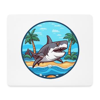 Hai Aquarell Cartoon Kawaii Clipart Tier - Mousepad (Querformat) - Weiß - Vorne