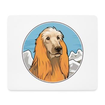Afghan Hound Dog Breed Cartoon Kawaii Watercolor - Mouse Pad (horizontal) - white - Front