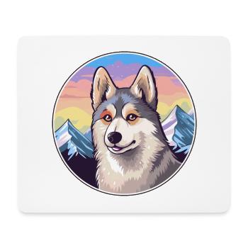 Alaskan Klee Kai Dog Breed Cartoon Kawaii Watercol - Mouse Pad (horizontal) - white - Front