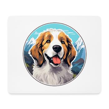 Ariegeois race de chien dessin animé kawaii aquarelle - Tapis de souris (format paysage) - blanc - Devant