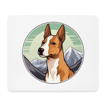 Basenji Dog Breed Cartoon Kawaii Watercolor - Mouse Pad (horizontal) - white - Front