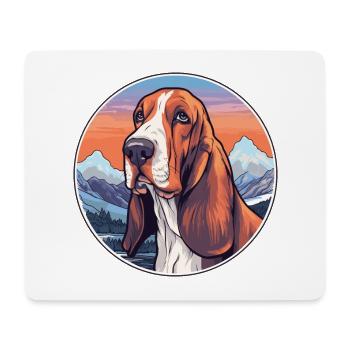 Basset Bleu De Gascogne Dog Breed Cartoon Kawaii W - Mouse Pad (horizontal) - white - Front