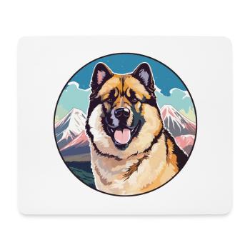 American Akita Hunderasse Cartoon Kawaii Aquarell - Mousepad (Querformat) - Weiß - Vorne
