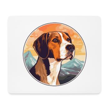 American Foxhound Hunderasse Cartoon Kawaii Waterco - Mousepad (Querformat) - Weiß - Vorne