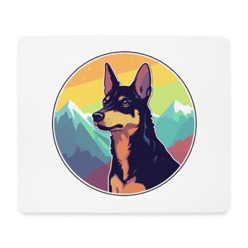 Australian Kelpie Dog Breed Cartoon Kawaii Waterco - Mouse Pad (horizontal) - white - Front