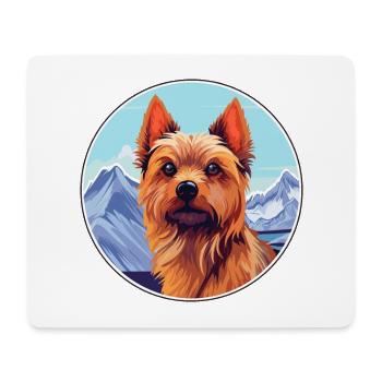 Australian Silky Terrier Dog Breed Cartoon Kawaii - Mouse Pad (horizontal) - white - Front
