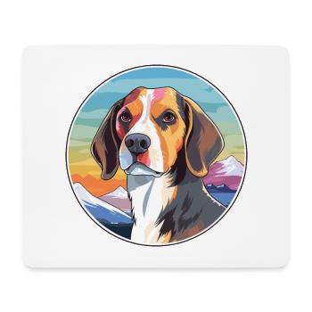 Beagle Harrier Hunderasse Cartoon Kawaii Aquarell - Mousepad (Querformat) - Weiß - Vorne