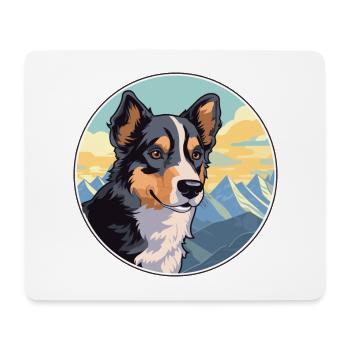 Black Tan chien race Cartoon Kawaii aquarelle - Tapis de souris (format paysage) - blanc - Devant
