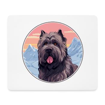 Bouvier Des Flandres Race De Chien Cartoon Kawaii Wate - Tapis de souris (format paysage) - blanc - Devant