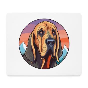 Bluthund Hunderasse Cartoon Kawaii Aquarell - Mousepad (Querformat) - Weiß - Vorne