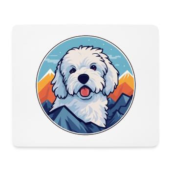 Bolognese Hunderasse Cartoon Kawaii Aquarell - Mousepad (Querformat) - Weiß - Vorne