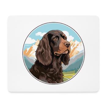 Boykin Spaniel Dog Breed Cartoon Kawaii Watercolor - Mouse Pad (horizontal) - white - Front