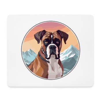 Bull Boxer Hund Rasse Cartoon Kawaii Aquarell - Mousepad (Querformat) - Weiß - Vorne
