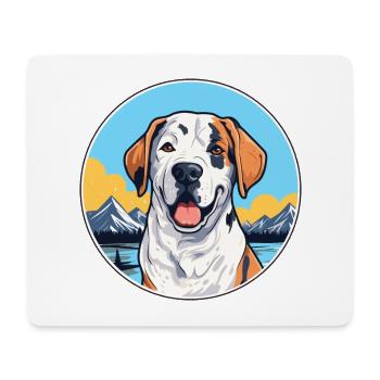 Broholmer chien race dessin animé Kawaii aquarelle - Tapis de souris (format paysage) - blanc - Devant