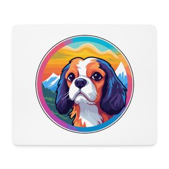 Cavalier King Charles Spaniel Dog Breed Cartoon Ka - Mouse Pad (horizontal) - white - Front