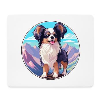 Continental Spielzeug Spaniel Hunderasse Cartoon Kawaii W - Mousepad (Querformat) - Weiß - Vorne