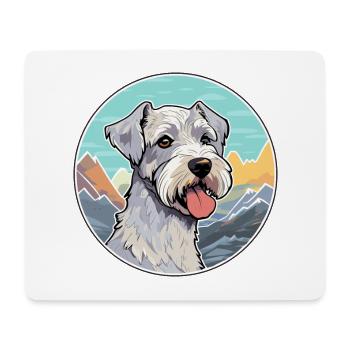 Cesky Terrier Hunderasse Cartoon Kawaii Aquarell - Mousepad (Querformat) - Weiß - Vorne