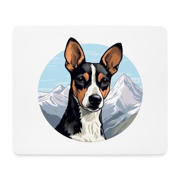 Decker Rat Terrier Chien Race Cartoon Kawaii Waterc - Tapis de souris (format paysage) - blanc - Devant