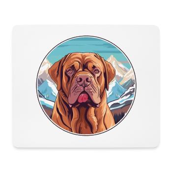 French Bordeaux Mastiff Dog Breed Cartoon Kawaii W - Mouse Pad (horizontal) - white - Front