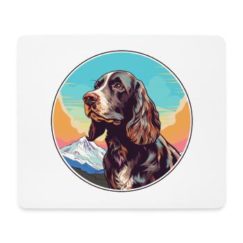 Field Spaniel Hunderasse Cartoon Kawaii Aquarell - Mousepad (Querformat) - Weiß - Vorne