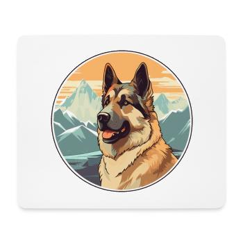 Race de chien de berger d’Europe de l’Est Cartoon Kawaii Wa - Tapis de souris (format paysage) - blanc - Devant