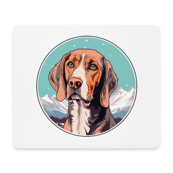 Harrier Dog Breed Cartoon Kawaii Watercolor - Mouse Pad (horizontal) - white - Front