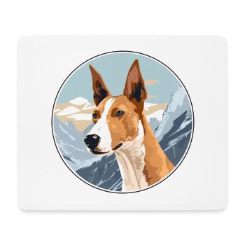Ibizan Hound Hund Rasse Cartoon Kawaii Aquarell - Mousepad (Querformat) - Weiß - Vorne