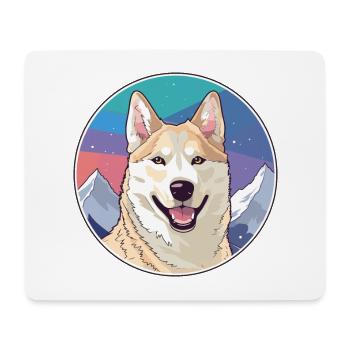 Jindo Hunderasse Karikatur Kawaii Aquarell - Mousepad (Querformat) - Weiß - Vorne