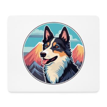 Karelo finlandais Laika chien race dessin animé Kawaii Wate - Tapis de souris (format paysage) - blanc - Devant