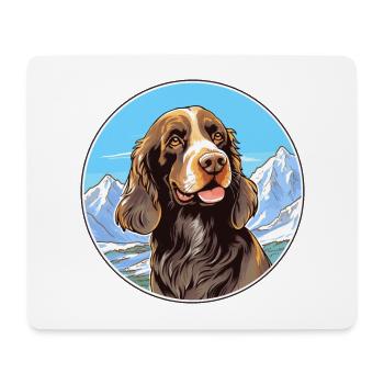German Longhaired Pointer Dog Breed Cartoon Kawaii - Mouse Pad (horizontal) - white - Front