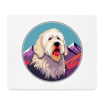 Labradoodle Dog Breed Cartoon Kawaii Watercolor - Mouse Pad (horizontal) - white - Front