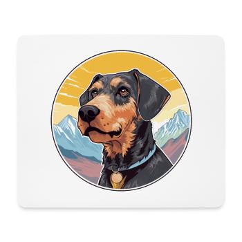 Jagdterrier Hunderasse Karikatur Kawaii Aquarell - Mousepad (Querformat) - Weiß - Vorne