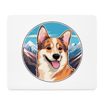 Kai Ken Dog Breed Cartoon Kawaii Watercolor - Mouse Pad (horizontal) - white - Front