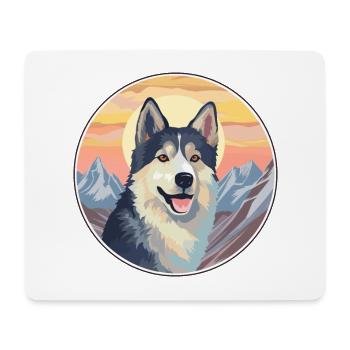 Kishu Ken Hunderasse Cartoon Kawaii Aquarell - Mousepad (Querformat) - Weiß - Vorne