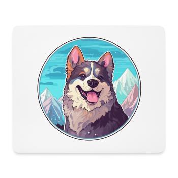 Koolie chien race dessin animé Kawaii aquarelle - Tapis de souris (format paysage) - blanc - Devant