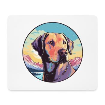 Labrador Retriever chien race dessin animé kawaii waterc - Tapis de souris (format paysage) - blanc - Devant