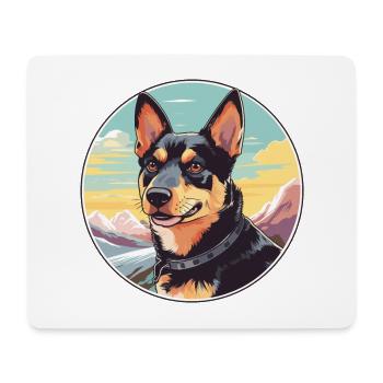 Lancashire Heeler chien race dessin animé Kawaii Waterco - Tapis de souris (format paysage) - blanc - Devant