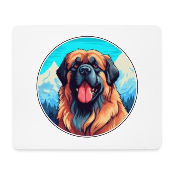 Leonberger Dog Breed Cartoon Kawaii Watercolor - Mouse Pad (horizontal) - white - Front